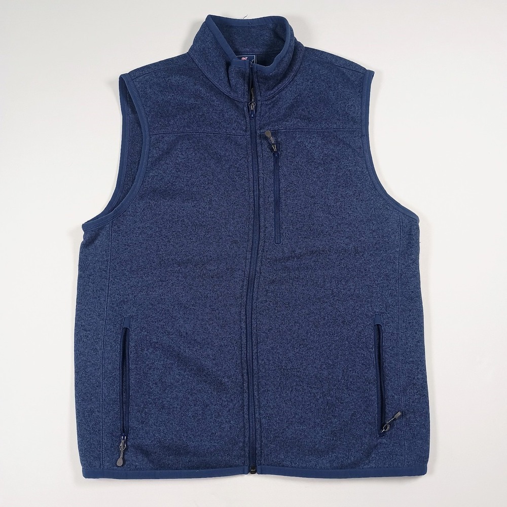 Vineyard Vines Women's Blue Fleece Vest Zip Up Small